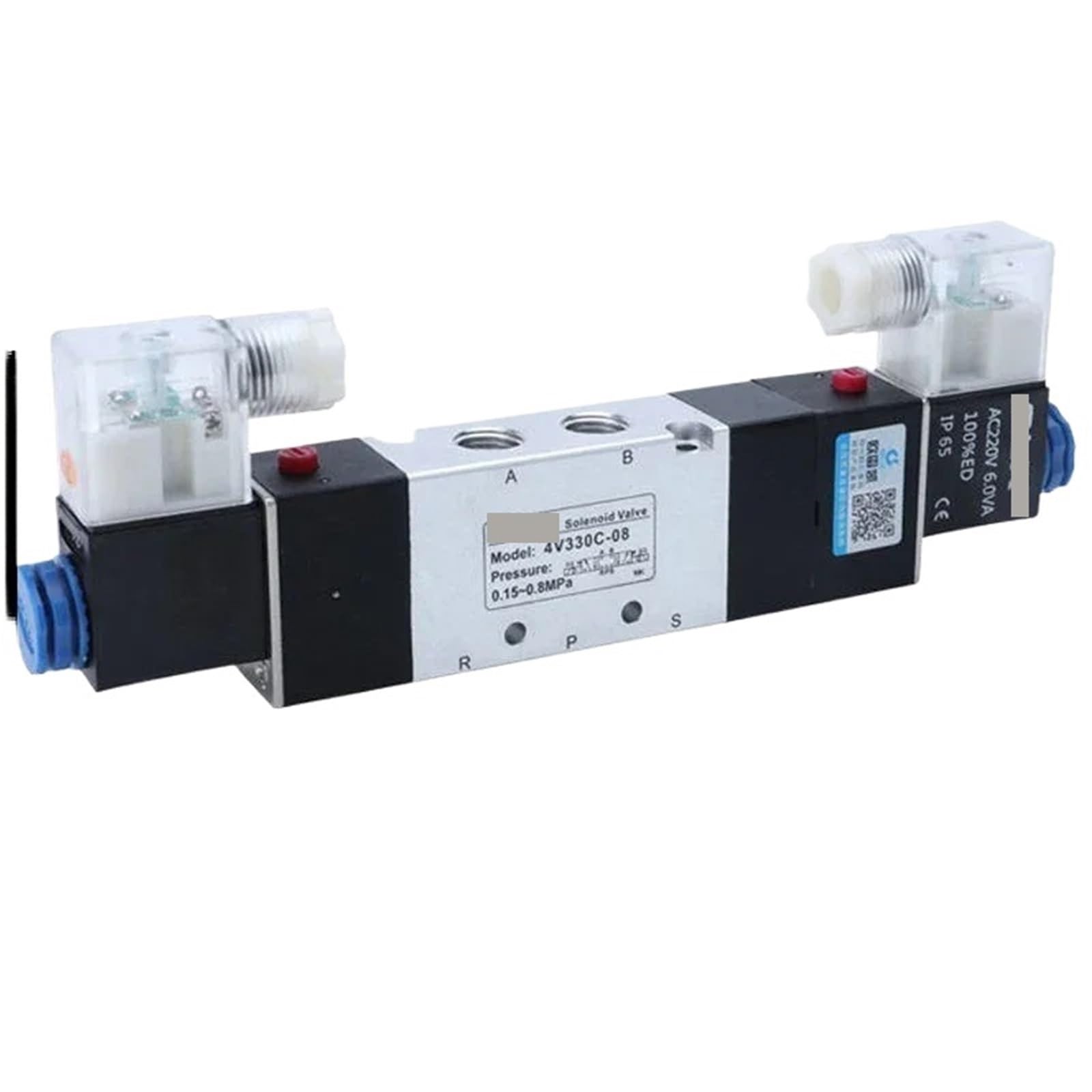 Xjedftozd 4V330c-10 4V130c-06 4V230c-08 Solenoid Valve Headed Double Control 5 Way 3 Position Power Down Hold Pneumatic Directional Valve(,Dc12v)