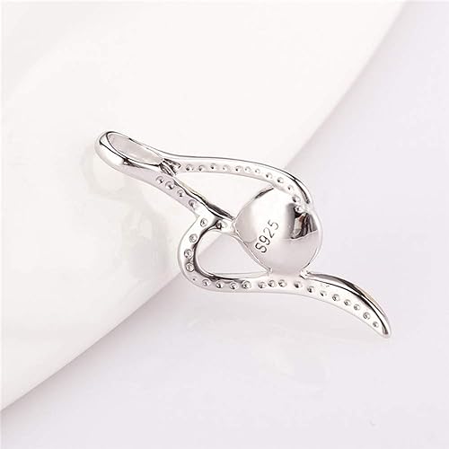 Miniatura 3 de Colgantes trenzados para joyería de perlas de plata de ley, diseño colgante de montaje para joyería de moda, Metal, Circonita Cúbica