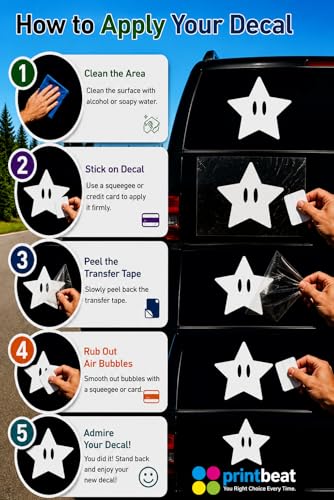 Calcomanías de estrellas para ocultar arañazos en parachoques de coche y tapas de laptop 7