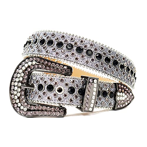 Ceinture strass punk western diamant cristal pour jean homme femme taille 48