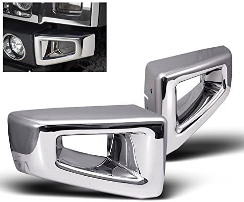 Front Bumper Corner Bezels Covers Molding Chrome 2pcs Set Compatible with 2003-2009 Hummer H2