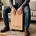 Clapbox Cajon Drum Oak Wood (Full Size) - NOT MADE IN CHINA - 3 Internal Snares | Most Popular Cajon Brand Online (Beige)