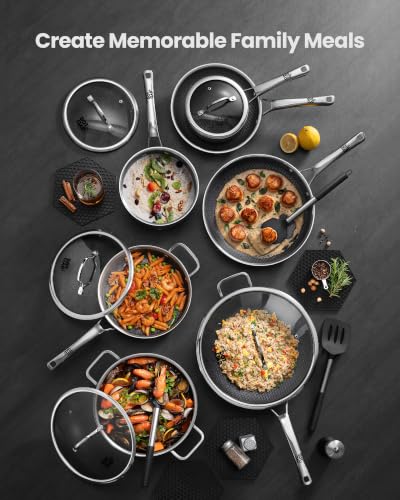Image of 20-Piece Hybrid Stainless Steel Cookware Set, Non Stick Pots and Pans