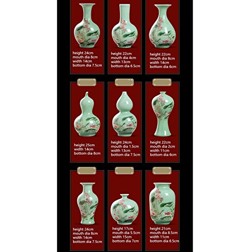 Vase en céramique émaillée vert clair et lotus antique pour fleur sèche