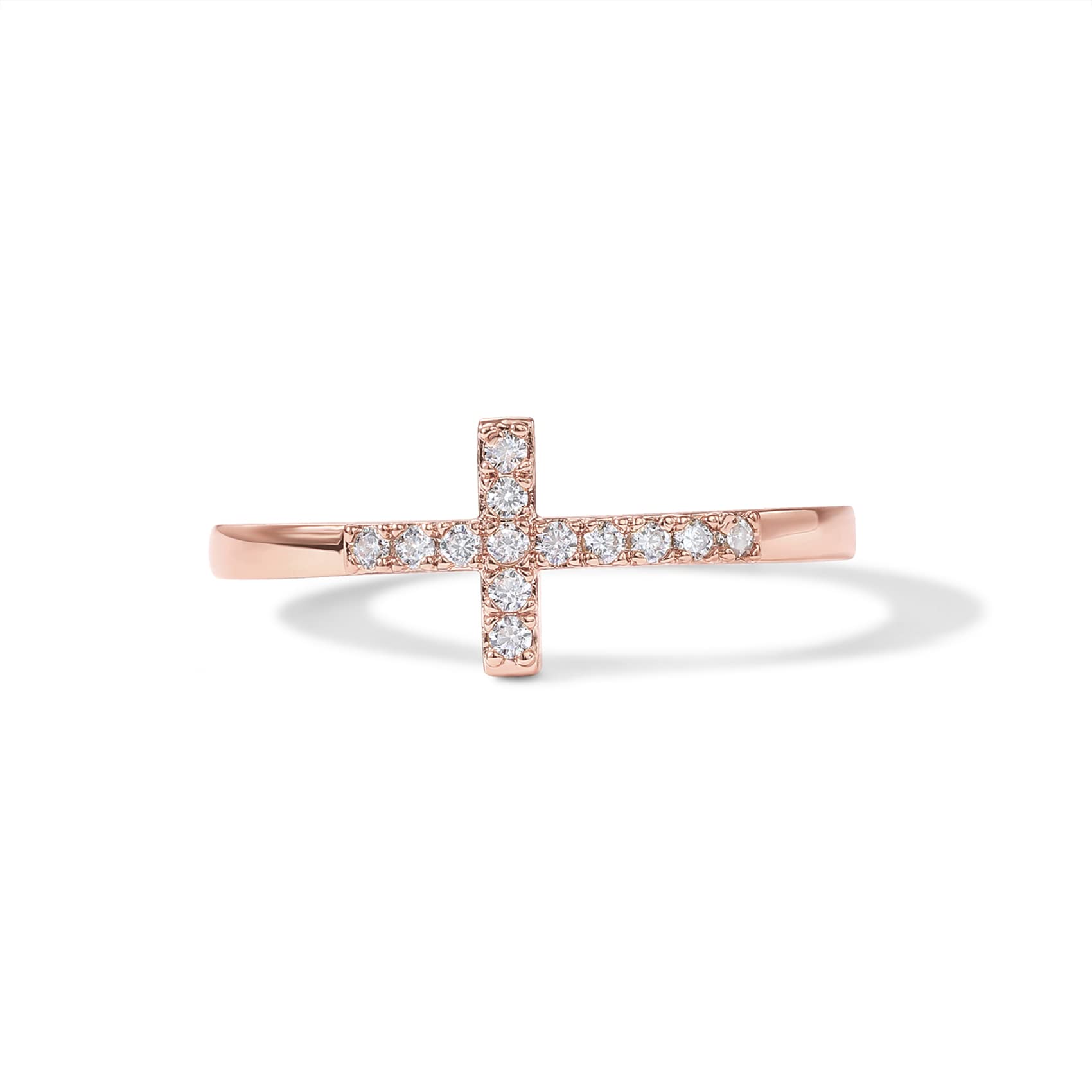 Snapklik.com : PAVOI 14K Gold Plated Cubic Zirconia Cross Ring For ...