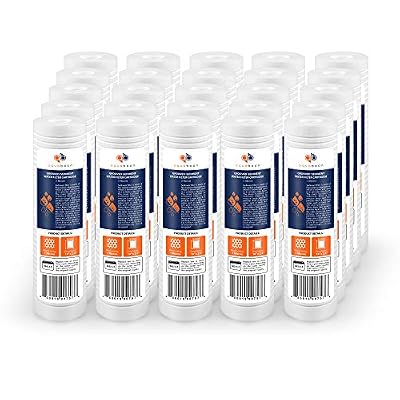 Aquaboon 1 Micron 10" x 2.5" Grooved Sediment Water Filter Replacement Cartridge for Any 10 inch RO Unit, Whole House Sediment Filtration, Compatible with P5, AP110, WFPFC5002, CFS110, RS14, 25-Pack