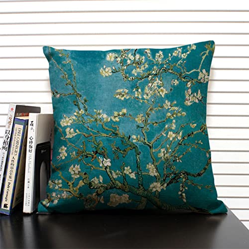 Findvoor Stamped Cross Stitch Pillow Kits Full Range Of Embroidery Pillow Patterns Starter Kits For Beginners Adult Kids Diy Cross Stitches Needlepoint Kits 11Ct-Vangogh Almond Blossom 17.7×17.7 Inch #TOP1