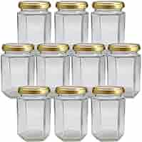 再値下げ、手作りジャムなど販売用に適、6角ガラス瓶 168本 Amazon｜ジャム瓶 S150-6角ST 150ml -10本セット- (（ふた）金