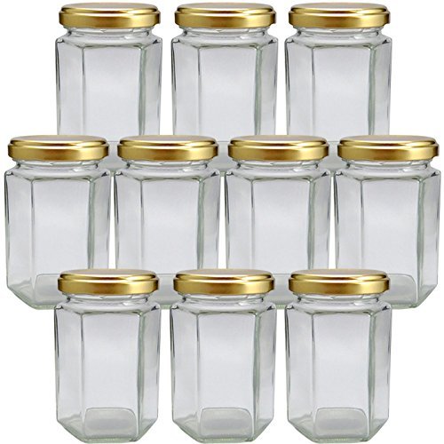 ジャム瓶 S150-6角ST 150ml -10本セット- (（ふた）金53RTS-D)のサムネイル