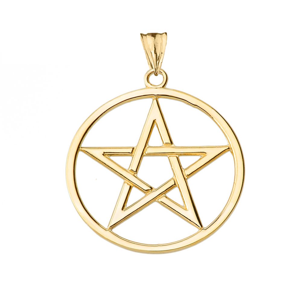 Elegant 10k Yellow Gold Pentagram Charm Pendant