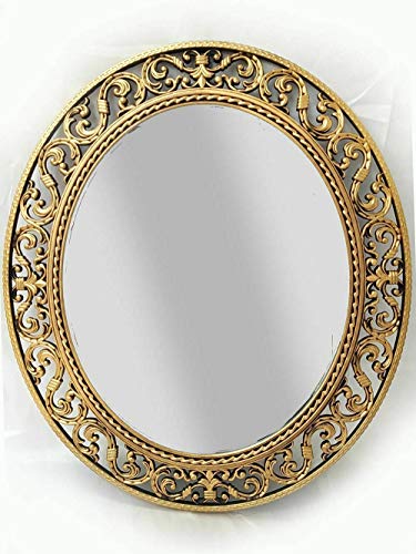 40CM Gold/White Baroque Shabby Chic Filigree Rocco Large Wall Mirror Home Decoration Xmas Gift