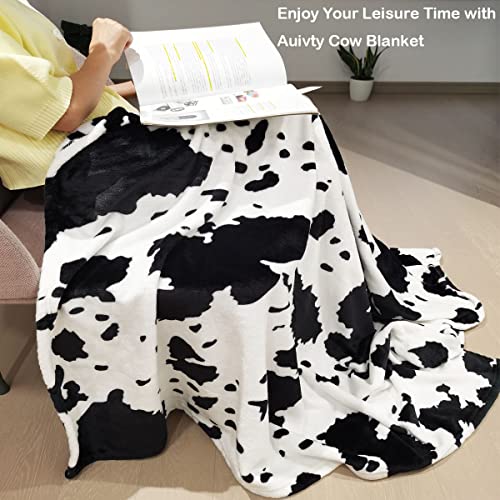 Auivty Cow Blanket, Fleece Cow Print Blanket For Kids Adults, Soft Cow Throw Blanket Cowhide Decor For Couch Sofa Bed (Cow-1, 50X60) #TOP4