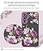 DagoRoo for Samsung A15 5G Case with Tempered Glass Screen Protector, Galaxy A15 5G [Military Grade Protective] Slim Soft TPU & Hard PC, Girls Women Crystal Clear Flower Pattern Cases -Purple