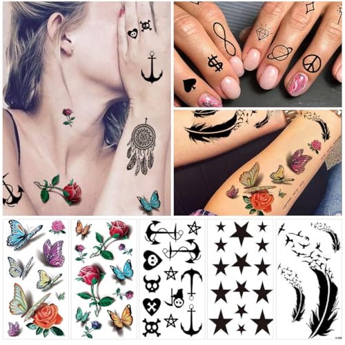 Image of MAYCREATE Temporary Tattoo for Men Women 34 Sheets Large Arm Band Tattoo Sticker, 3D Realistic Armband Tattoo, Body Half Sleeve Hand Tattoo for Women, Assorted Lion Wolf Tiger Skull Fake Tattoos