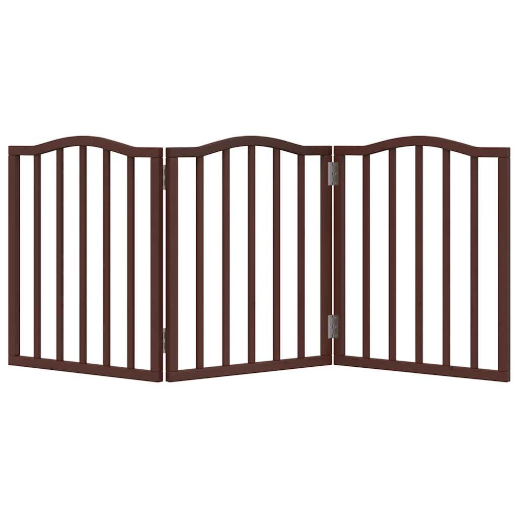 3-TLG. Hundetor Faltbar Braun Eiche-Optik 150 cm Pappelholz,2.55kg,352228