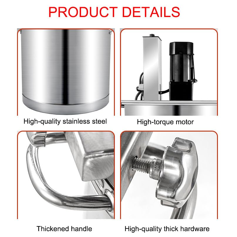 Automatic Food Mixer, 20L/25L Commercial Food Mixer, Hot Pot Seasoning Bottom Soup Sauce Stirre Frying Machine, 4 Blade Stirring Scraper, for Making Jam Sauce Filling,20L