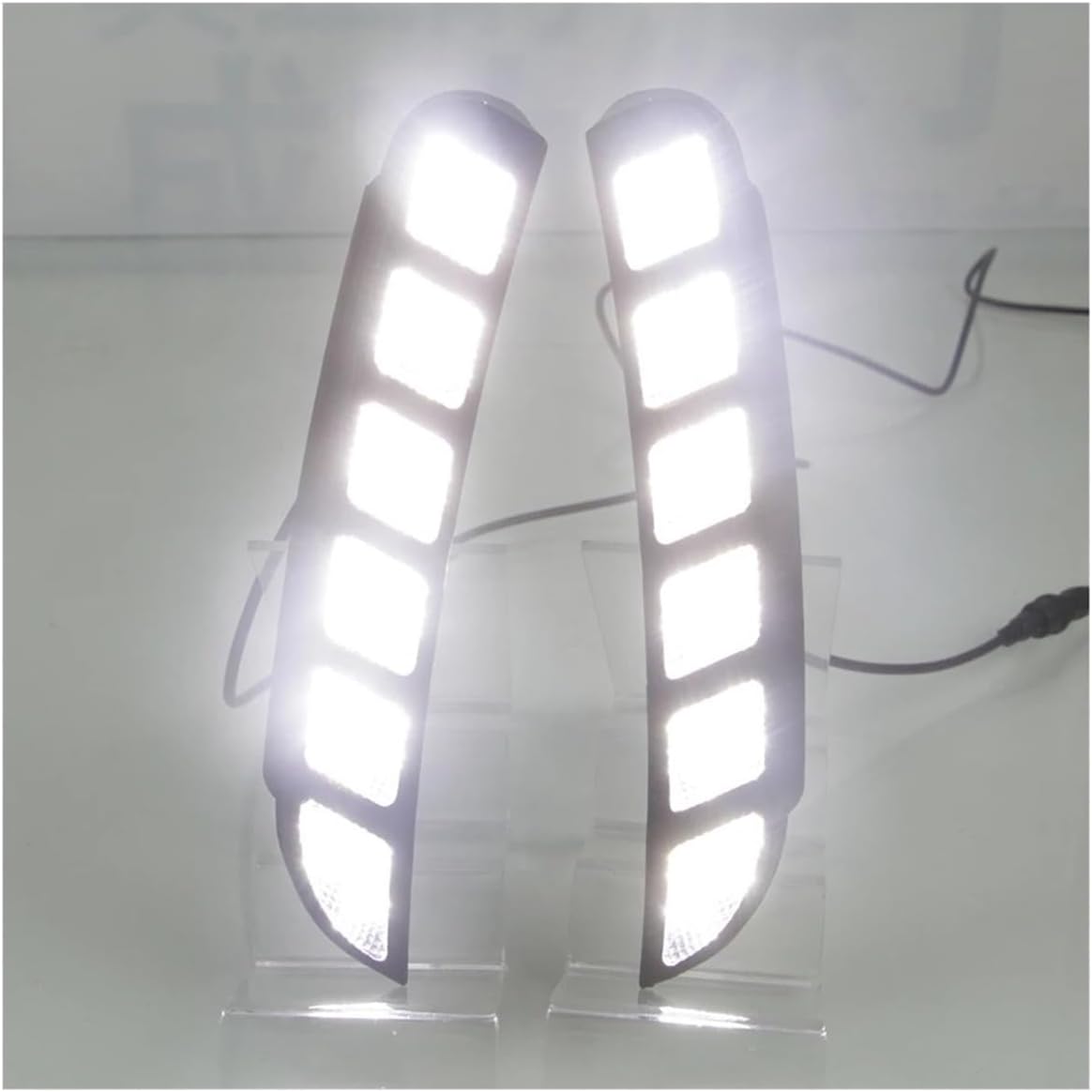 2pcs Car Led DRL Daytime Running Light Turn Drl Front Bumper Driving Fog Lamp Blink Flashing Dayligh Compatible for Ford Explorer 2016-2018(Only White)