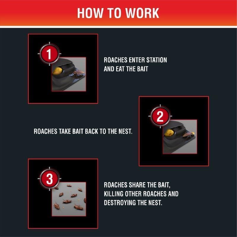 Image of Natural Cockroach Killer for Kitchens, Bathrooms, and Cabinets, for Indoor Cockroach Control, Anti Roach Gel - Cockroach Killer, cockroach repellent, roach repellent for cockroach (12 BAIT)