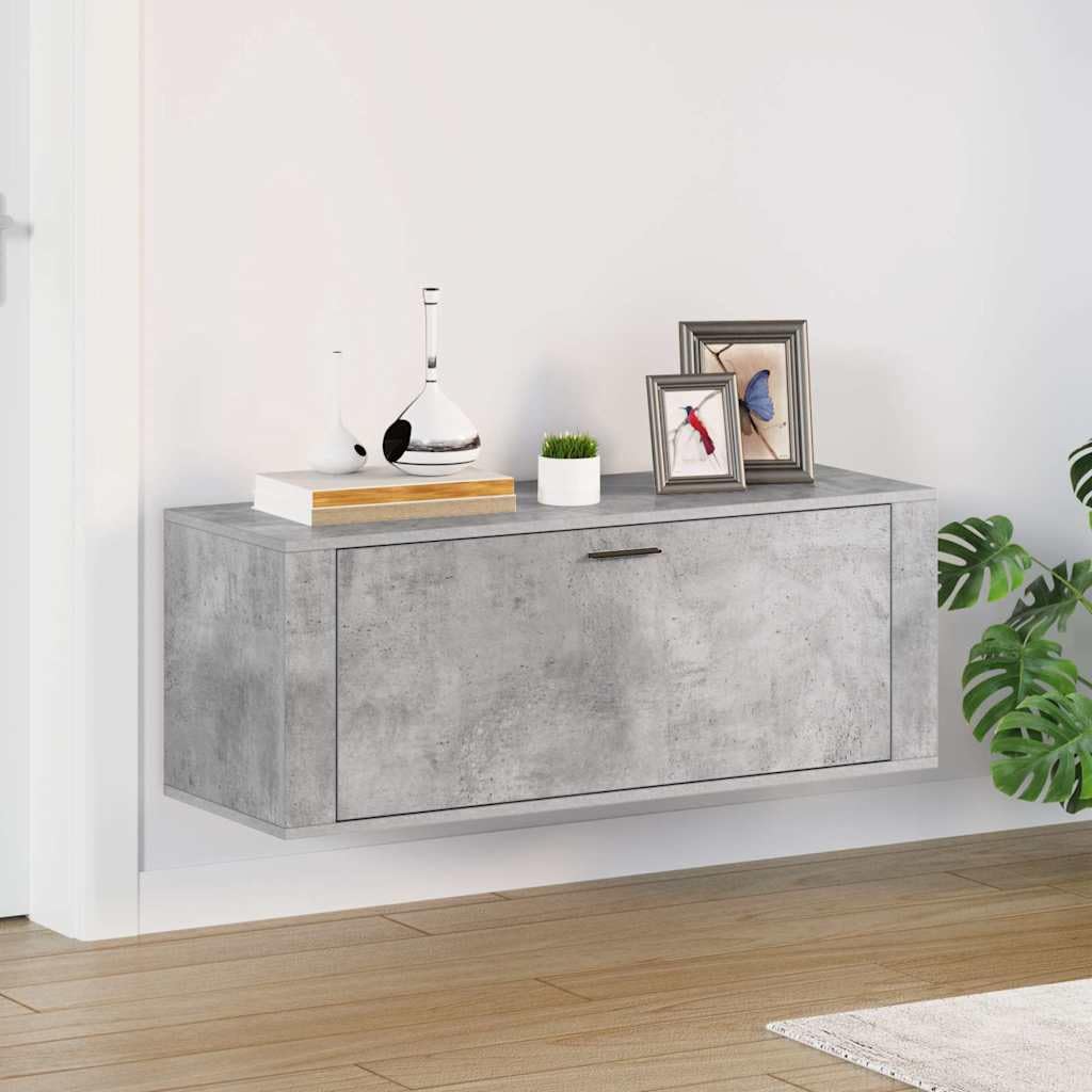 Inżynieryjna drewniana szafka na buty, 100x35x45 cm, szara