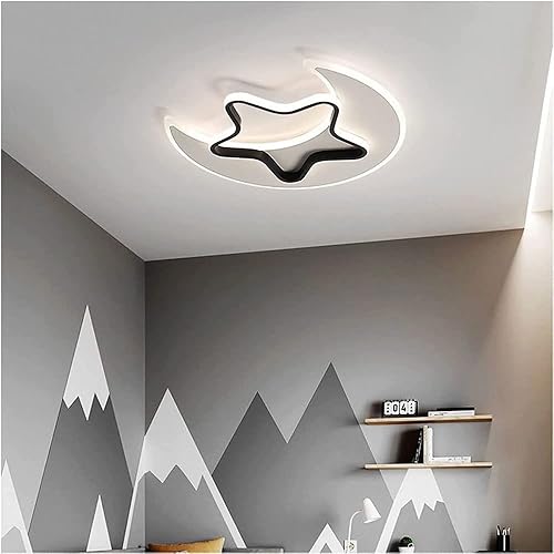 Miniatura 2 de JEARRY Lámpara de Techo LED regulable con Mando A Distancia Lámpara De Techo Moderna En El Dormitorio Extremadamente Simple Y Creativa Luna Estrella