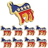 12 Pcs Democratic Party Donkey Enamel Lapel pins Bluk 2024 President Election Brooch Badge Pin Souvenir