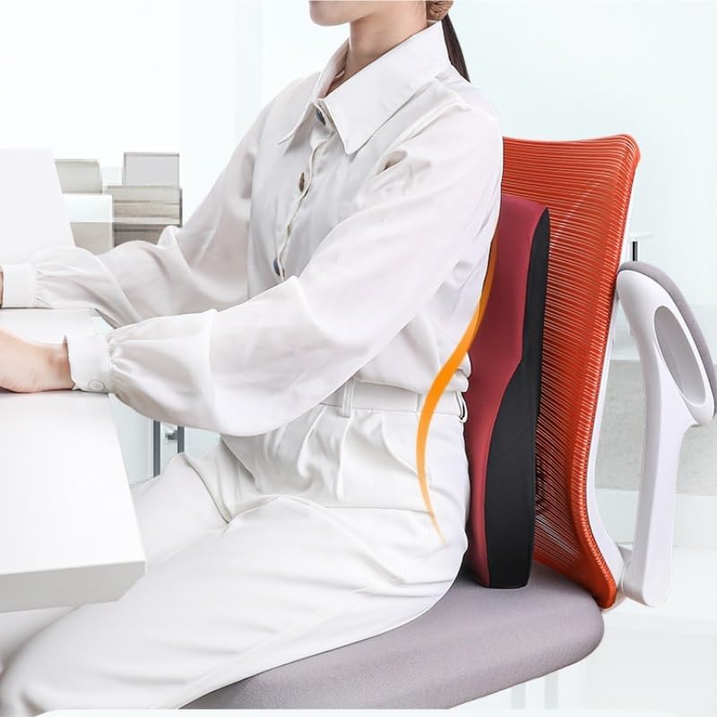 VIDI Office Memory Long Sitting Waist Cushion Polyester Support Pillow(Gray)