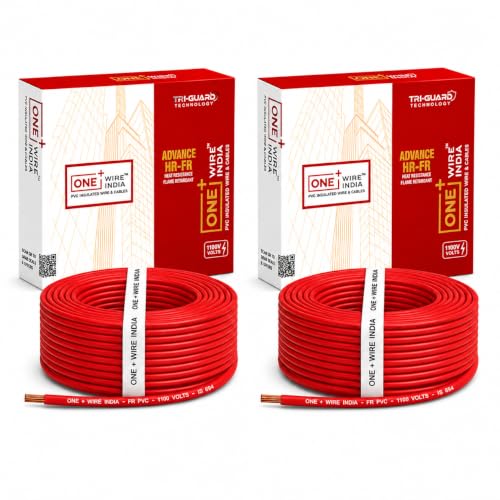 Image of 90m PVC Copper Electrical Wire (Pack of 2), Red, 2.5 mm