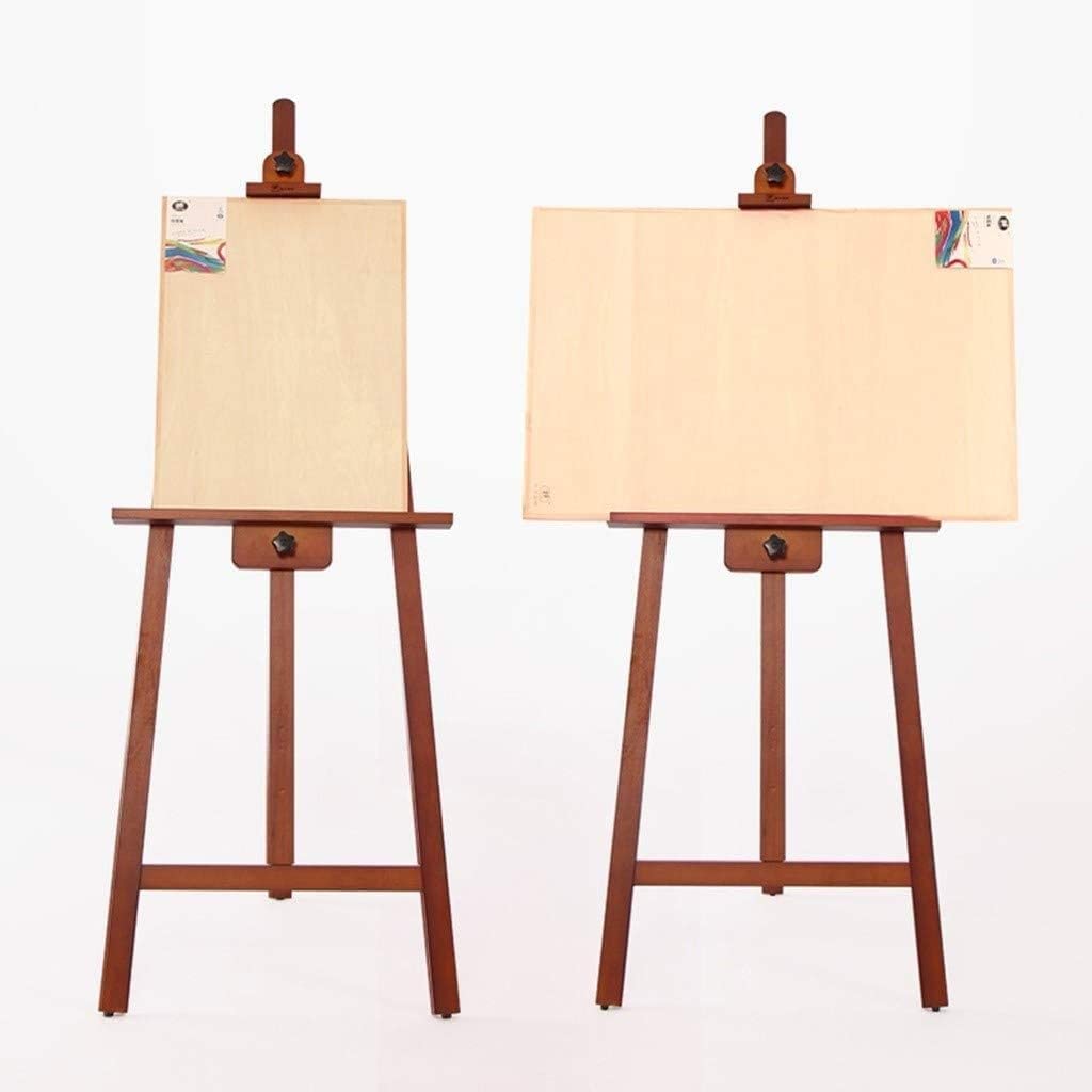 Staffelei Aus Massivholz, Staffelei Für Kunstateliers, Langlebiger, Stabiler Stativständer, Leinwand Und Rahmen Mit Einer Höhe Von Bis Zu 121 cm,Brown 60 * 78 * 158cm