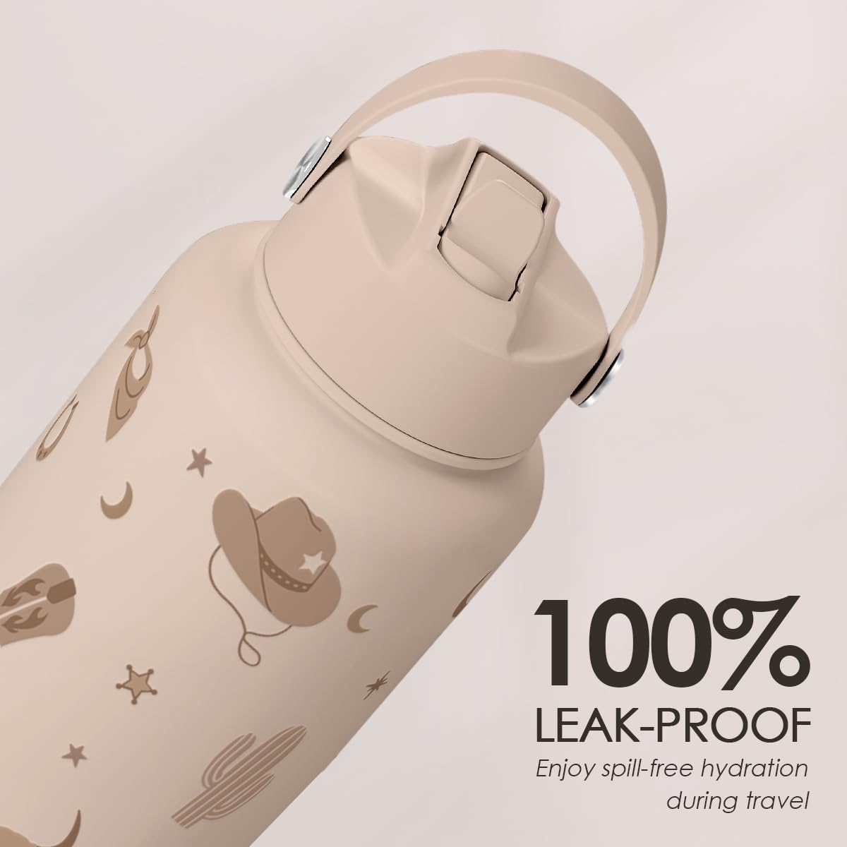 Western Cowgirl Water Bottle 32oz Stainless Steel with Lid, Insulated Bottles for Women Girls, Gift Idea for Birthday Christmas - Image 5