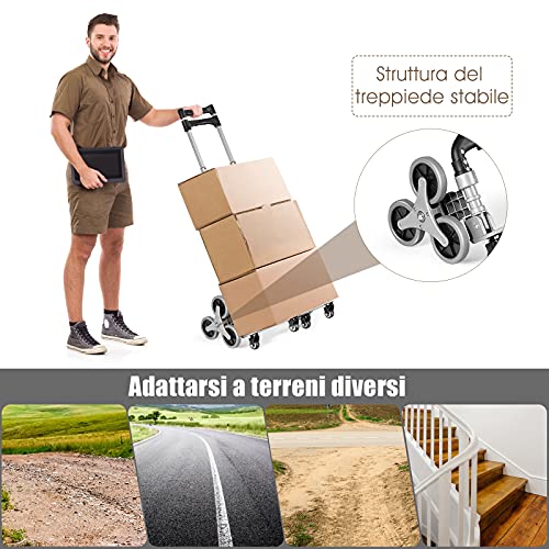 GOPLUS Carrello Pieghevole per Scale, Carrello di