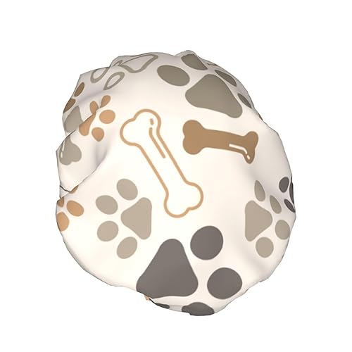 Miniatura 7 de Gorro de ducha grande con estampado de patas de perro y gato para mujeres y hombres, gorro de ducha reutilizable impermeable para trenzas y pelo