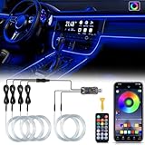 Car Interior Lights, 6 in 1 Car LED Strip Lights RGB Ambient Lighting Kits with APP/Remote/USB Control, 16 Million Colors, 314in Fiber Optics Interior Car Lights for Cars, SUVs, Trucks, Music Sync