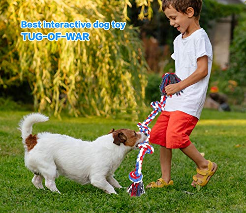 Bmag Dog Rope Toys For Aggressive Chewers, Interactive Heavy Duty Dog Toys For Medium Large Dogs, Tough Twisted Rope Toy With 5 Knots (Red) #TOP1