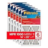 Filtrete MPR 1000 14 x 20 x 1 Micro Allergen Defense AC Furnace Air Filter, Guaranteed Airflow up to 90 days, 6-Pack
