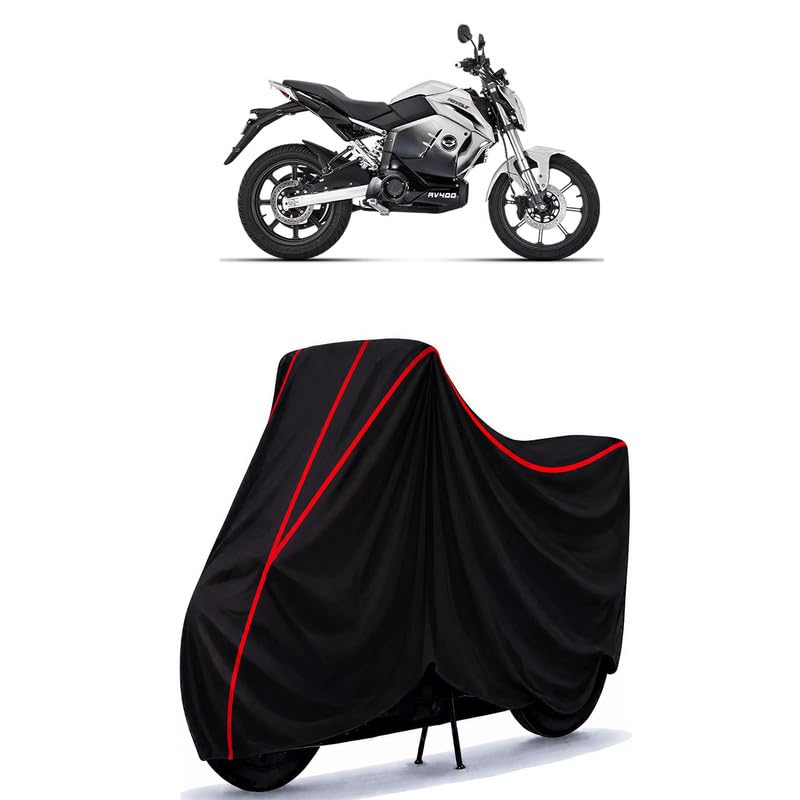 Image of Revolt RV 400 Water Resistant Bike Cover for All Motorcycles & Rain | Heavy Duty Taffeta Fabric | UV Protection, Dustproof, Scratchproof | All Weather Two Wheeler Cover with Elastic Bottom