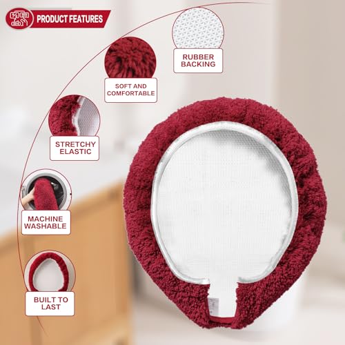 Image of Microfiber Toilet Lid Cover, 17.5 inchx15 inch Fits Round Oblong and Elongated