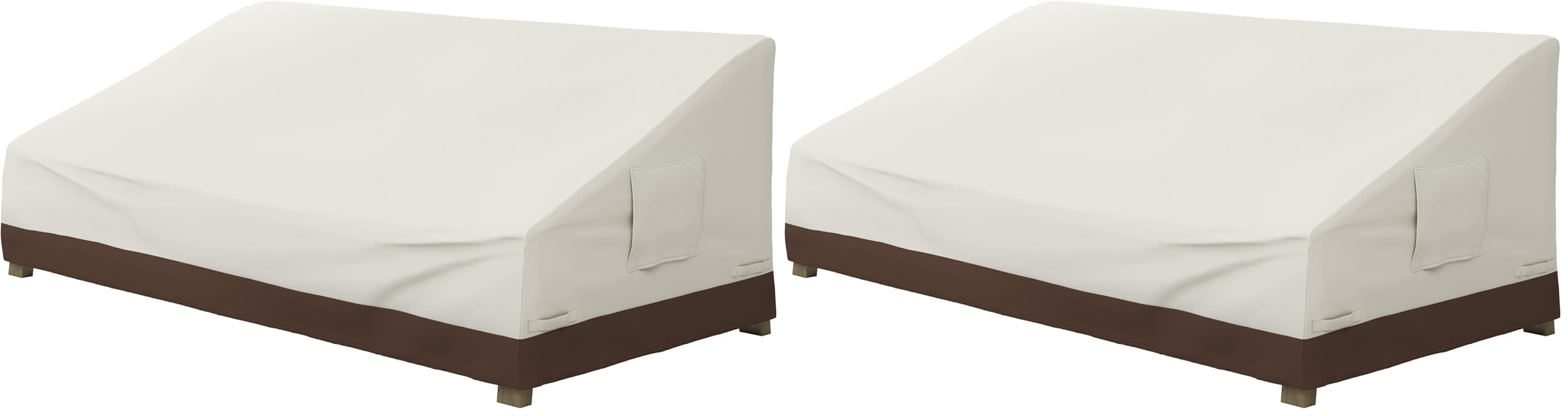 Housse de protection pour canapé 3 places à assise profonde beige lot de 2