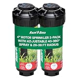 Rain Bird 42SA+ Heavy Duty Simple Adjust Gear Driven Rotor Sprinkler Head, 2 Pack - 3/4 inch Inlet - Water Efficient 4 inch Pop Up Lawn Sprinkler, Adjustable 40-360 Degree Arc and 26-38 ft Radius
