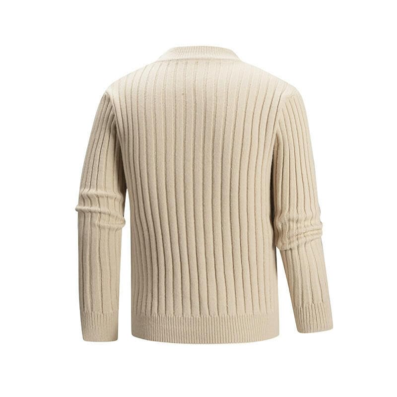 Pull en tricot chaud à col montant isolant avec motif jacquard - 3