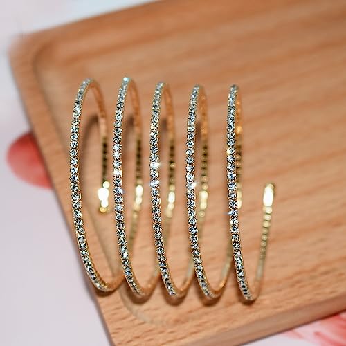 Rhinestone Arm Cuff Jewelry for Women Multilayer Arm Sparkling Rhinestone Bracelet Upper Arm Jewelry Crystal Bangle Strand Wrap Bracelet Silver Prom Bridal Bangle for Party Bride Wedding2