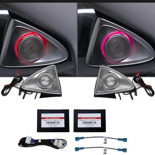LQYTQQ Car Tweeter Speaker with LED Ambient Lighting Kit Synchronize Original car Ambient Light 4D Rotating Tweeter Speaker Replacement for Tesla Model Y 2021-2024year