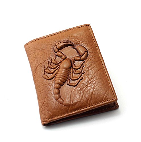 3D Scorpion Mens Genuine Leather Credit Card Holder Wallet Bifold ID Cash Clutch