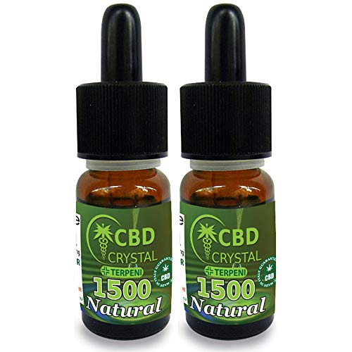 2x Crystalcbd Natural Kush liquido base para cigarrillos electronicos 10ml con CBD 1500mgl sabor neutro sin nicotina NO TABACO