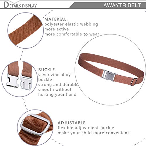 AWAYTR Kids Toddler Belt for Boy - 2 Pack Easy to Use Zinc Alloy Buckle Belts for 2-12 Boys and Girls3