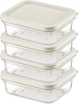 Orret Home 4 Piece Refrigerator Organizer – PP Plastic Transparent and Adjustable Storage Container, Fresh Box Keeping Food Fresh, Multi-Purpose, Microwave and Dishwasher Compatible (White, 500 Ml)