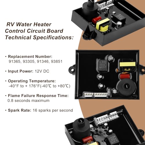 Image of 91365 93305 91346 93851 RV Water Heater Control Circuit Board Compatible with Atwood & Dometic, SVC Control Board Fit for GCH6A-10E, GC6AA-10E, GC10A-4E, GCH10A-4E, GCH10A-4E