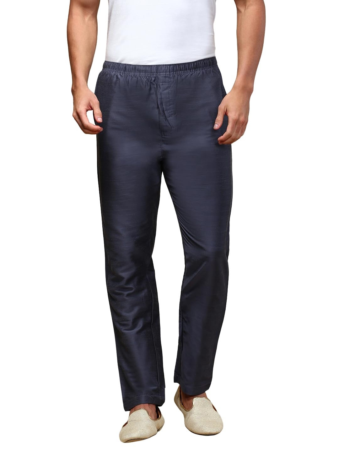 white heart Mens Viscose Blend Salwar Pyjama Pant | Elasticated Waistband with Inner Drawstring, Button Closure, Side Pockets| Regular Fit Ethnic Wear Churidar Pajama (Dark Grey; S)-picture-10