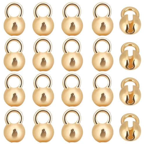 Beebeecraft 1 Box 28Pcs Bead Tips 18K Gold Plated Brass Knot Covers Clamshell End Cap Crimps Beads Ball Chain Connector Clasp for Jewellery Craft Making
