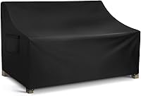 WLEAFJ Waterproof Patio Sofa Cover for 3-Seater Outdoor Loveseat - Heavy Duty 82.6x39x28 Inch with Air Vents & Windproof Straps