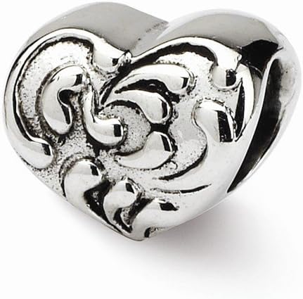 Sterling Silver Reflections Scroll Heart Bead